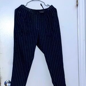 Midnight blue and white striped pants with shorts at the waist to adjust, new